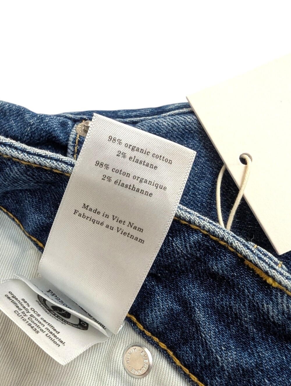 Everlane Blue Denim Shorts A-Line High Rise Ocean Medium Wash Size 29R - Picture 9 of 10